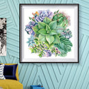 5D DIY Full Round Drill Diamond Painting Succulent Cross Stitch Craft Needlework