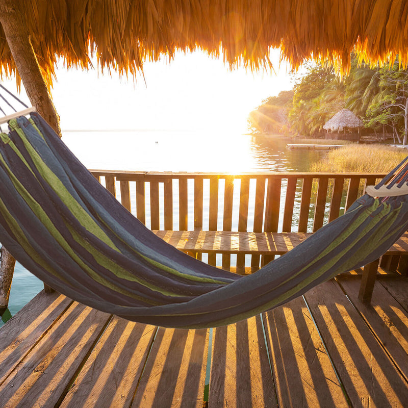 Double Hammock, Canvas Traveling Two Person Hanging Camping Swing Bed Hammock