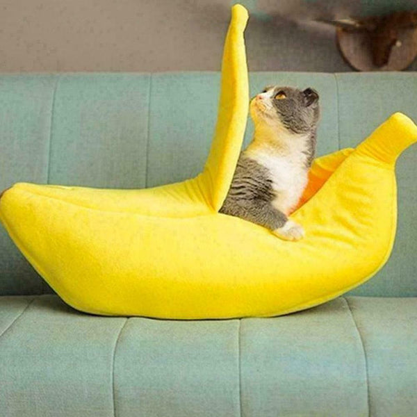 Banana Shape Pets Cat Bed Nest Soft Warm Kennel Bed House S1U6 Cave Pet O1N9