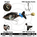 Rotating Tail 9.5cm 16.9g Rotate Tail Fishing Lure Fish Bait Popper VMC Hooks