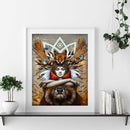 Girl and Beast Oil Canvas Drawing DIY Paint By Numbers Kit Hand Painted for
