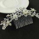 Bridal Wedding Flower Pearls Hair Comb Clip Diamante Rhinestone Women's I4 E6B4
