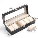 Broadroot 6 Slots Wrist Watch Display Case Box Jewelry Storage Organizer With Co