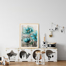 Blue Flowers Paint By Numbers Kit DIY Art Frameless Picture On Canvas (A)