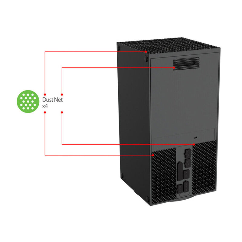 12pcs Game Console Dust Cover Dustproof Suit for Xbox Series X Dust Plug Net Kit