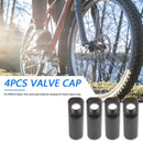 4pcs CNC Bike Tyre Presta Valve Cap Bicycle Tire Valve Dust Covers (Black)