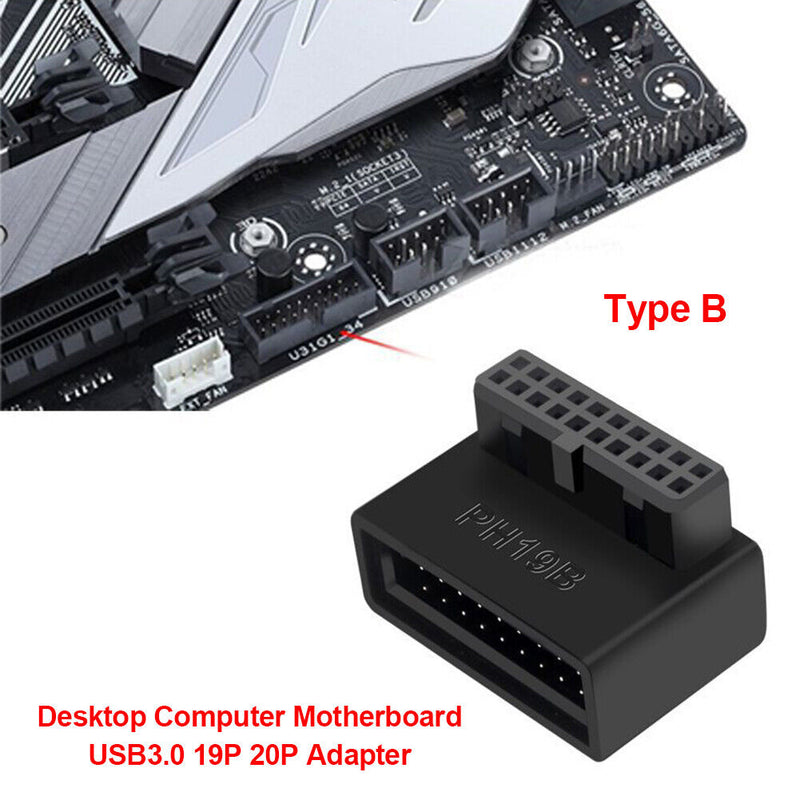USB 3.0 19P 20P Header Adapter Plug Converter for Computer Motherboard (B)