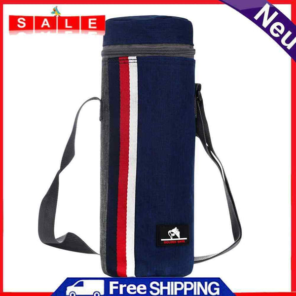 Oxford Cloth Beach Cooler Insulation Ice Pack for Outdoor (Navy Blue Striped)