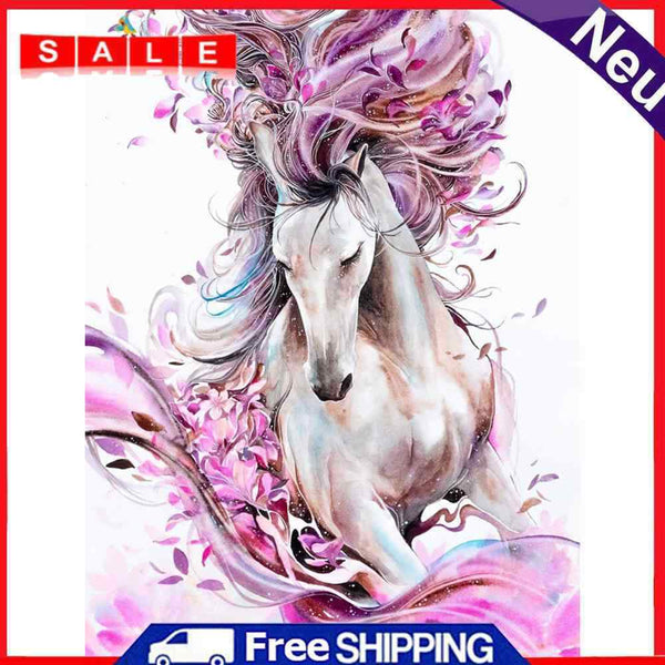 Painting By Numbers DIY Flower Horse Hand Painted Canvas Oil Art Picture Kit