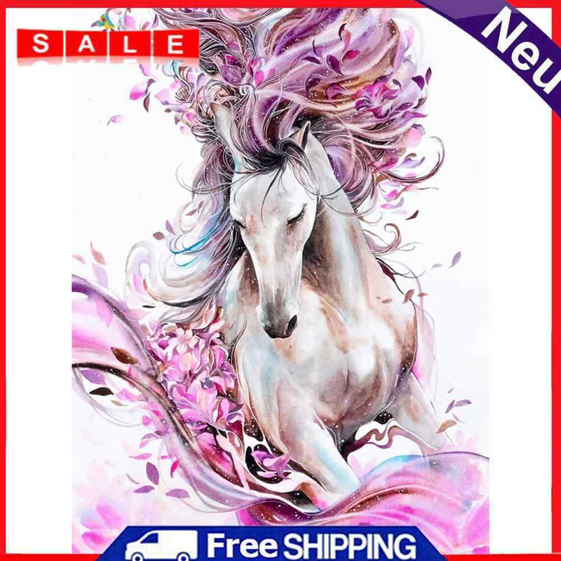 Painting By Numbers DIY Flower Horse Hand Painted Canvas Oil Art Picture Kit
