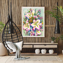 Drawing Paintwork Flower Bush Home Living Room Decoration 40x50cm Without Fra