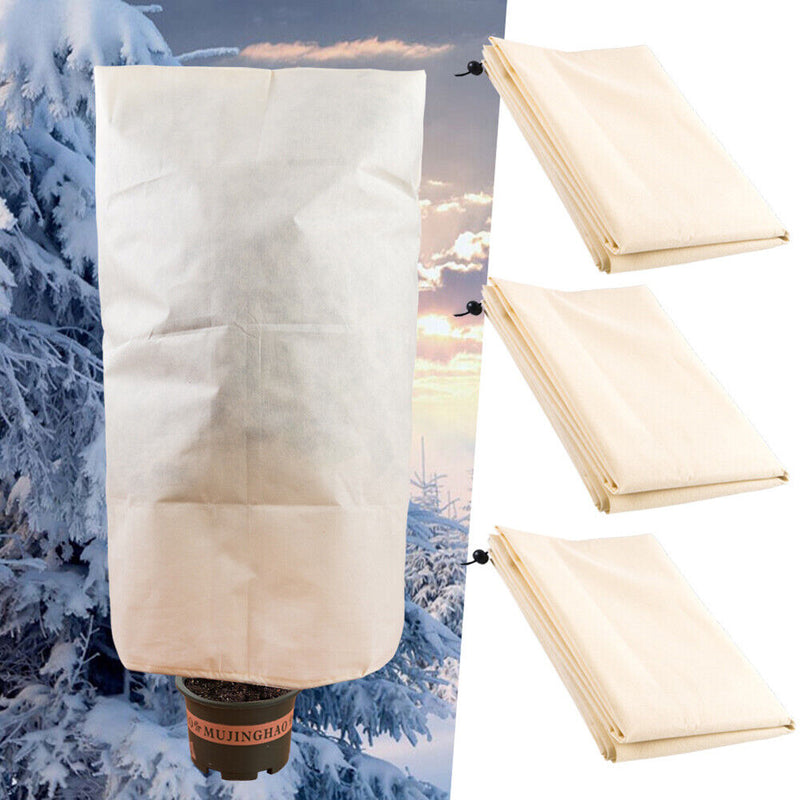 Winter Plants Warm Cover Garden Tree Shrub Protection Bag Beige (0.8x1.2m) Newly