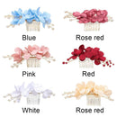 Crystal Romantic Bridal Clips Red Flower Hair Pin  Hair Combs Bridesmaid Tiara