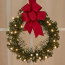 Merry Christmas Xmas Bow Wreath w/ Light String for Farmhouse Front Door Decor`