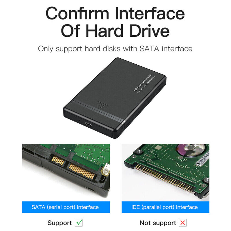 5Gbps SATA 2.5 inch Solid State Drive Box SSD External Enclosure (Type-C)