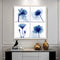 4 Blue Flowers Oil Paint By Numbers DIY Coloring Picture for Adults Child Panels