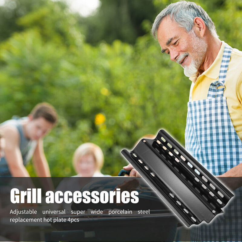 4pcs Adjustable Grill Heat Plate Shield Tent Kits BBQ Grill Replacement Parts