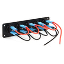 Waterproof 5 Gang Blue LED Rocker Switch Panel 12V 20A 24V 10A for Car Boat