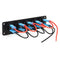Waterproof 5 Gang Blue LED Rocker Switch Panel 12V 20A 24V 10A for Car Boat