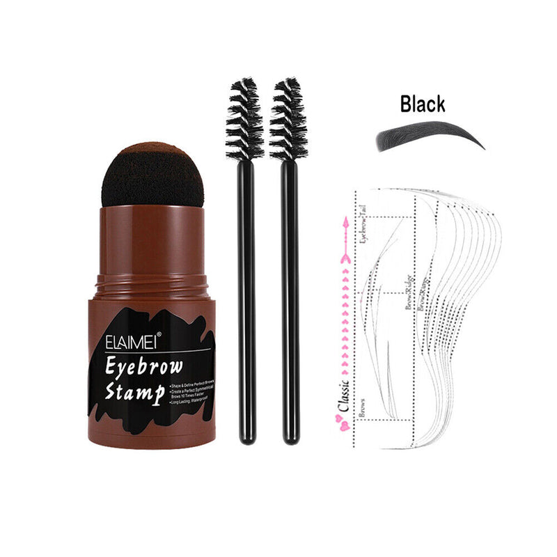 Eyebrow Stamp Stick Set Brow Stencil Hairline Contour (Thick Tube Black)
