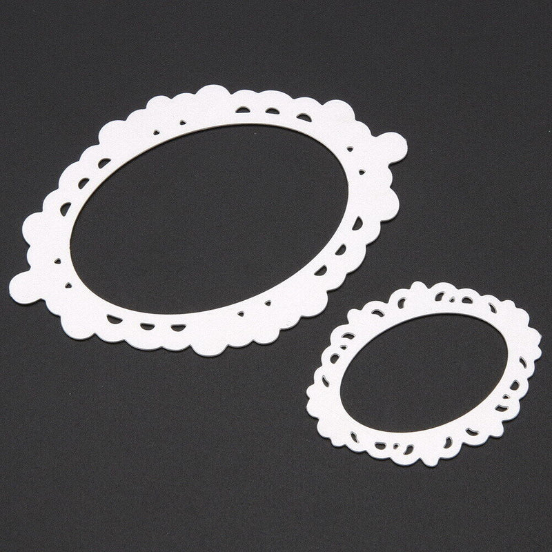 2PCS Lace Oval Clip Lifting Machining Dies Stencils for DIY Scrapbooki