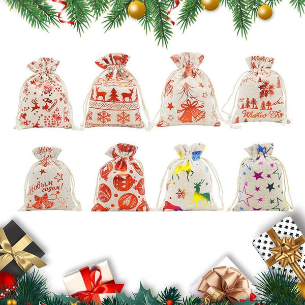Drawstring Present Bags Santa Sack Christmas Stocking Christmas Gift Bag
