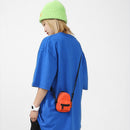 Nylon Crossbody Bag Men Women Street Hip Hop Zip Small Phone Packs (Orange)