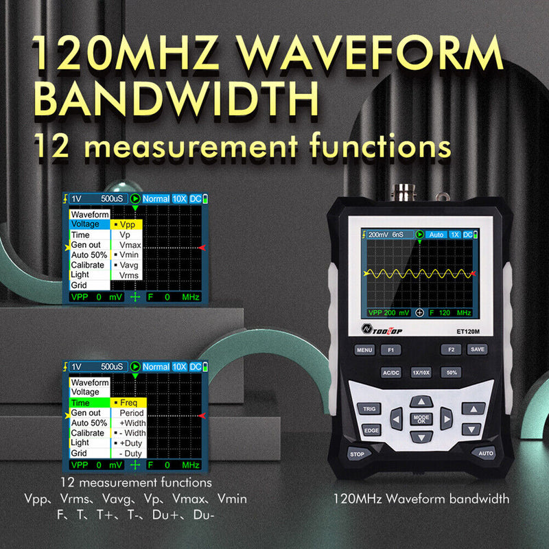 120MHz Bandwidth 500MS/s Sampling Rate Digital Analog Waveform Oscilloscope