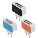 3USB EU Plug LED Mobile Phone Charger Multi-Head Travel Charger(2A)(Orange)