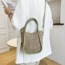 Summer Hollow Straw Handbag Woven Beach Holiday Leather Shoulder Crossbody Bags
