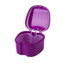 Oral Tooth Care Denture Bath Holder False Teeth Storage Box Case w/Hanging Net