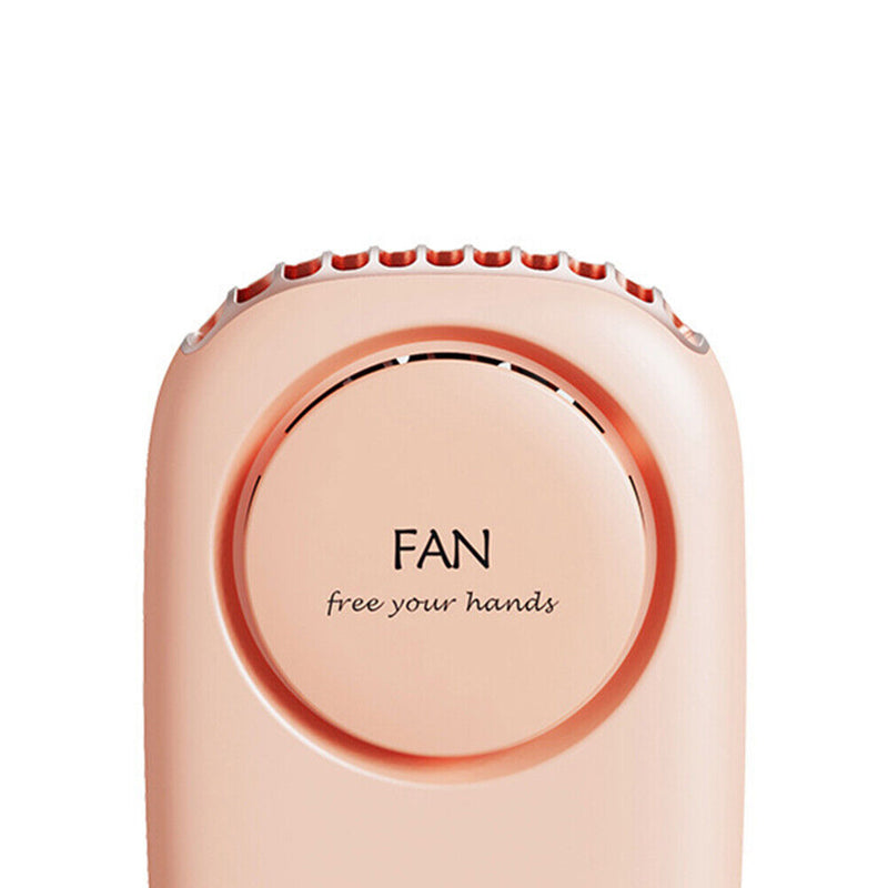 Mini Portable Bladeless Neck Fan Rechargeable Silent Cooling Fans (Pink)