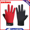 5pcs 2 Cut Finger Fishing Anti-Brief Breathable Cycling Gloves (Red)