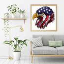 Hand Painted on Canvas DIY Flag Eagle Oil Paint By Numbers Drawing Kit Ornaments
