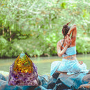 Orgone Pyramid Amethyst Peridot Crystal Healing Energy EMF Protect Meditation