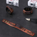 Alloy Buckle Wrap Bangle Leather Wristband Punk Snap Bracelet Cuff Bracelet