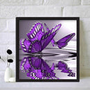 5D DIY Rhinestone Purple Butterfly Picture Full Round Drill Diamond Painting Kit