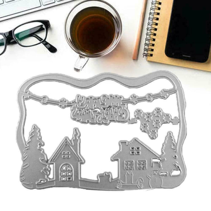 Metal Cutting Dies Cut Die Christmas Scene Scrapbook Paper Stencil Craft K0E2
