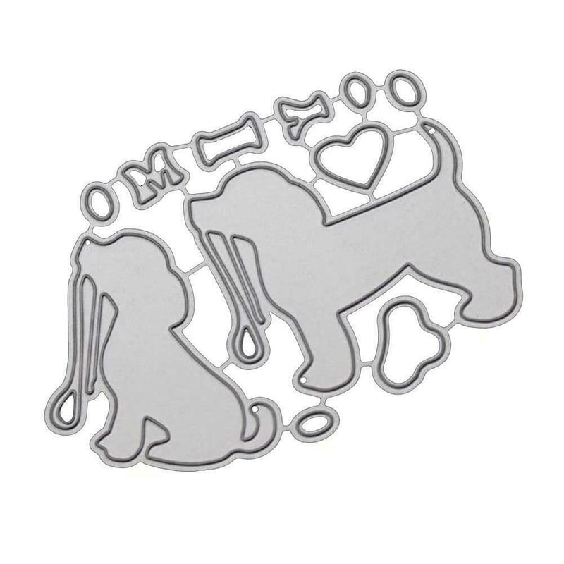 Adorable Dog Metal Cutting Template Card Making Stencil Decoration O7Q2