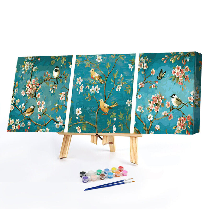 Flower Bird Oil Paint by Numbers Hand Painted Frameless Picture Home Ornament