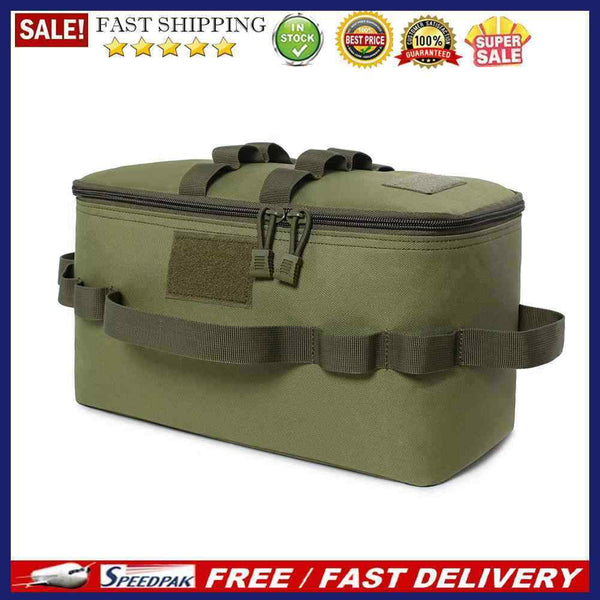 Camping Gas Tank Storage Bag Outdoor Cookware Pot Pan Holder (Army Green)