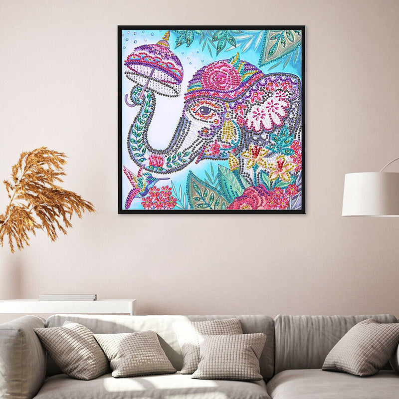 5D Part Drill Diamond Painting DIY Elephant Rhinestone Picture Decor Poster Kit