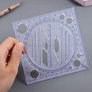 Multifunctional Rotatable Drawing Ruler Math Art Design Template (Blue) Newly
