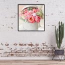 Full Drill Diamond Painting 5D DIY Pink Flowers Wall Rhinestone Picture Cra