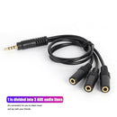 3.5mm 4-Pole Plug to 3 Way Stereo Audio Headphone Splitter Adapter Cable