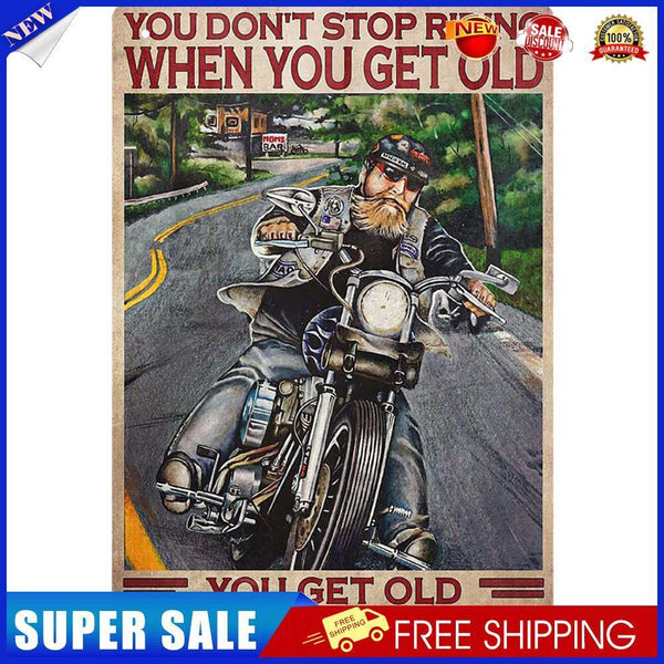 Retro Elder Motorcycle Metal Plate Painting for Pub Tin Plaques Wall Sign