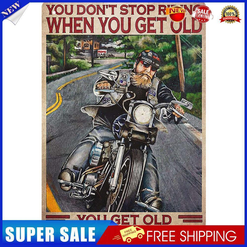 Retro Elder Motorcycle Metal Plate Painting for Pub Tin Plaques Wall Sign