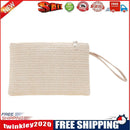 Retro Women Bohemian Woven Clutch Wristlet Bag Beach Summer Handbag (White)