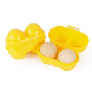 2 Grids Egg Protection Storage Box Camping Picnic Holder Container Yellow