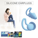 Silicone Ear Plugs Sound Insulation Anti Noise Sleeping Earplugs (Blue) Newly